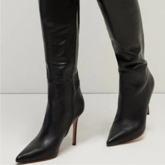 Veronica Beard Shoes - Veronica Beard Womens Leather Knee High LISA Stiletto Heel Boots Black NEW